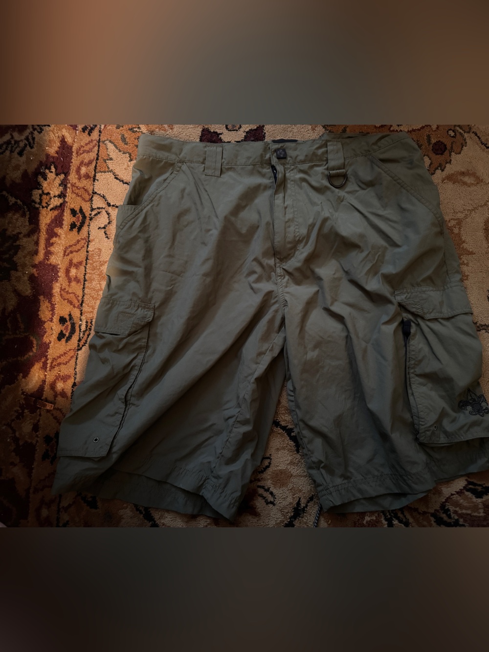BSA Scouting America green nylon Boy Scout shorts adult medium